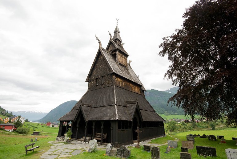 Vik Stave church can be visited using a Fjordcard ferry pass