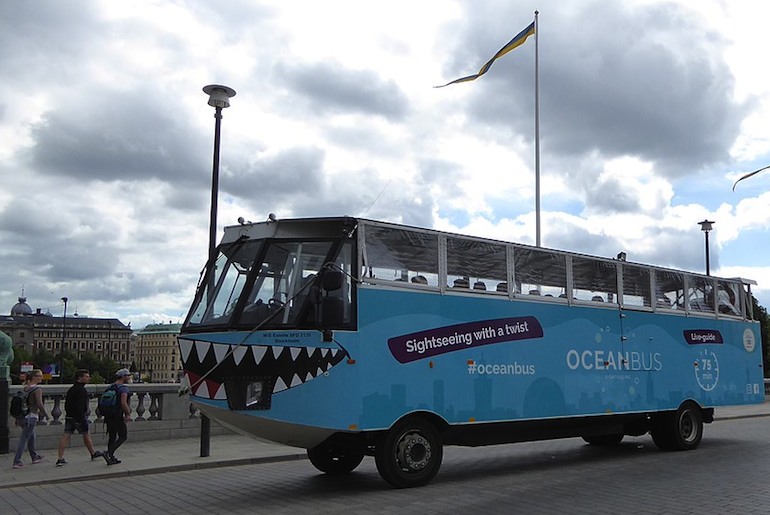 Stockholm has amphibious bus tours!