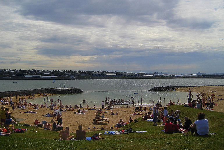 You can swim at Reykjavík's Nauthólsvík beach year-round – it's one of the 40 best free and cheap things to do in the city.