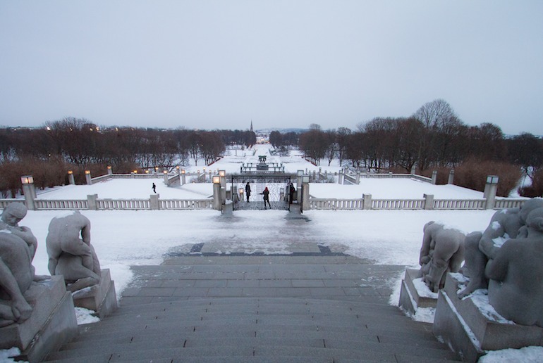 Playing in the snow is a bonus in Oslo in winter.