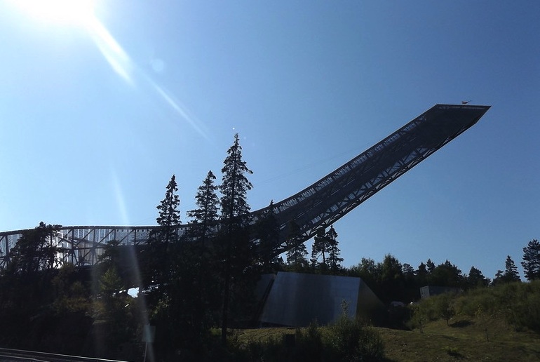 The Holmenkollen ski jump tower gives great views of Oslo in winter