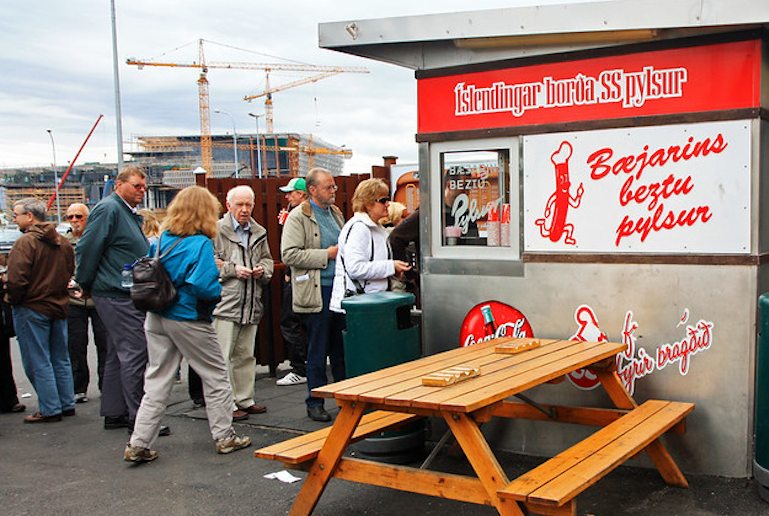 Have a hot dog – a cheap way to eat in  Reykjavík.