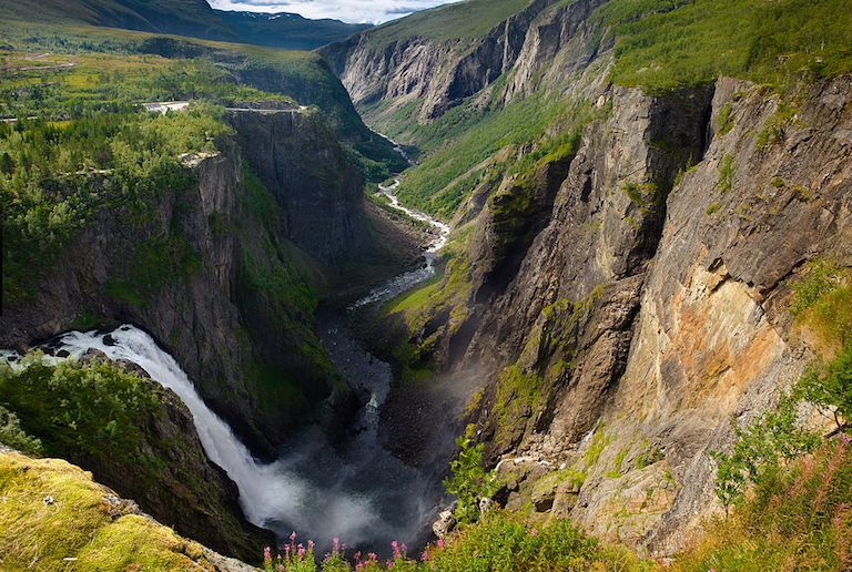 The Vøringsfossen waterfall, on one of Norway's scenic drives