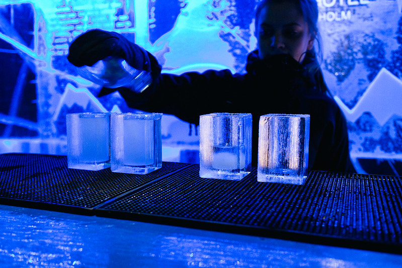 The Icebar in Stockholm is the world's  first permanent ice bar