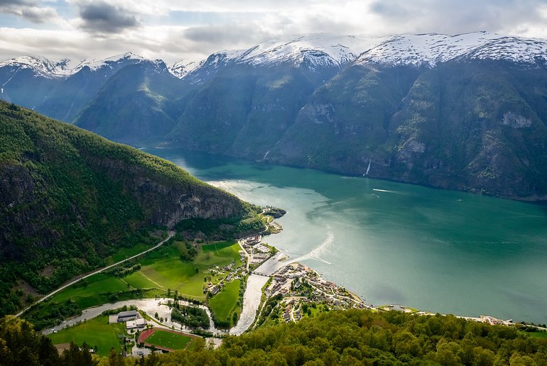 View from the Stegastein viewpoint, on one of Norway's scenic drives