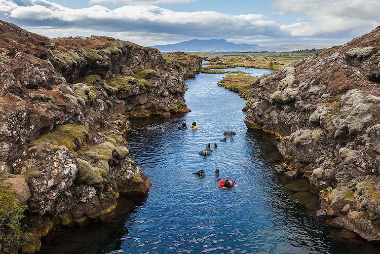 Snorkelling at Silfra is a great day tour from Reykjavik