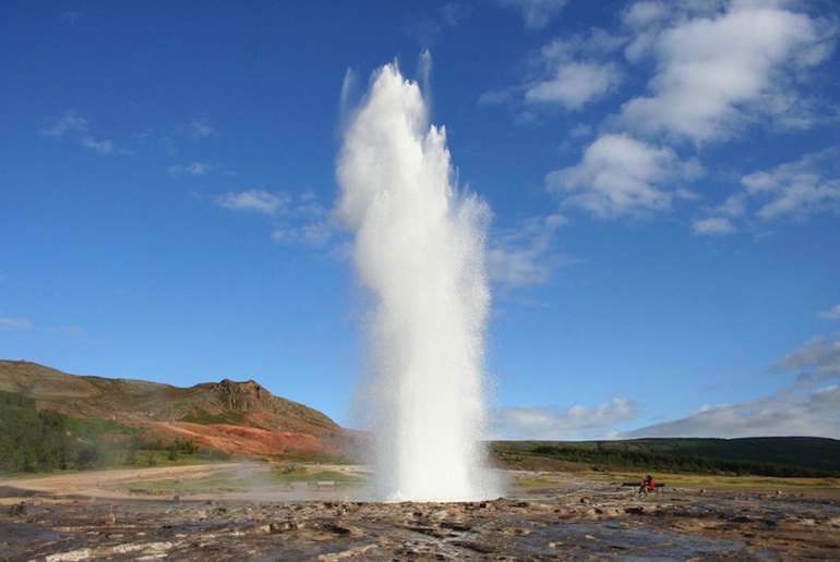 The geothermal landscape of Geysir, an easy day trip from Reykjavik