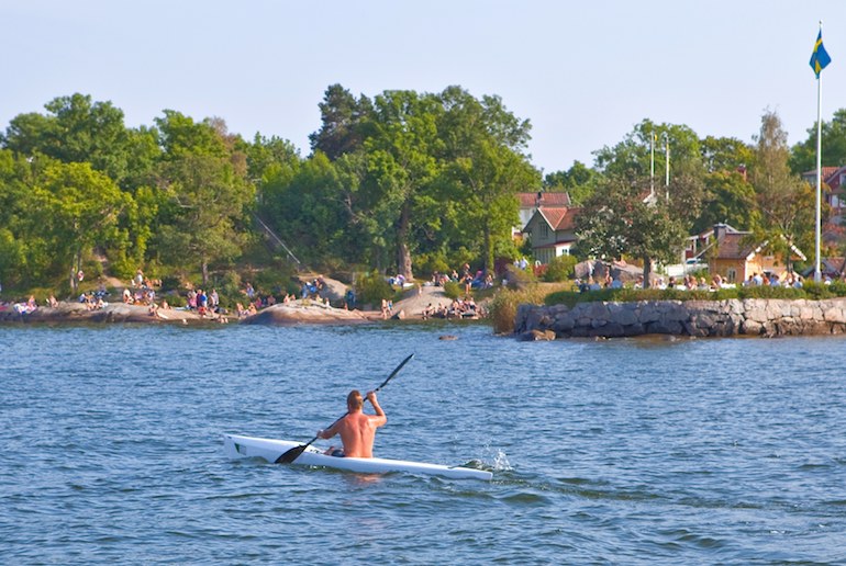 Summer is the best time to go kayaking in Sweden