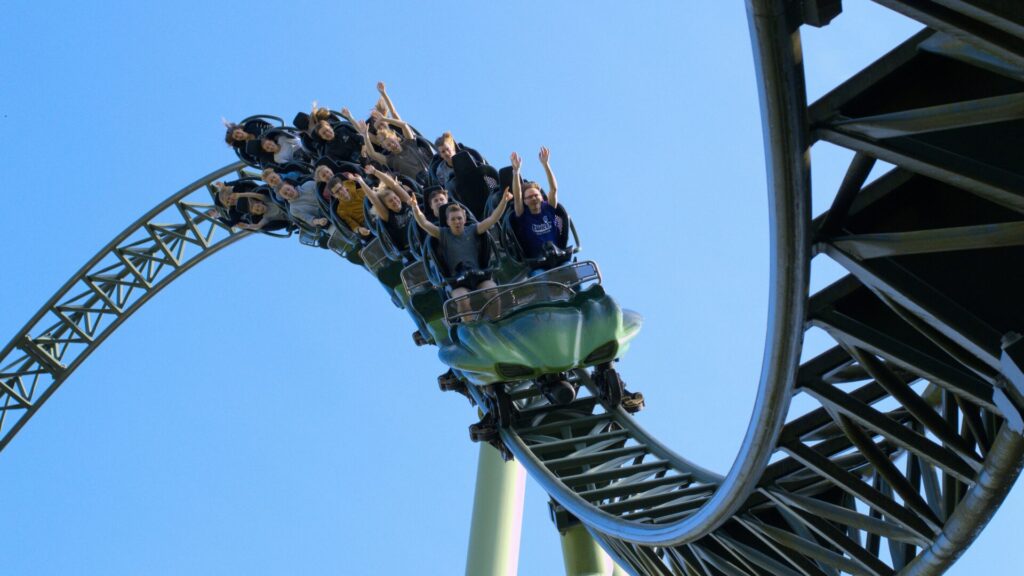 people on rollercoaster