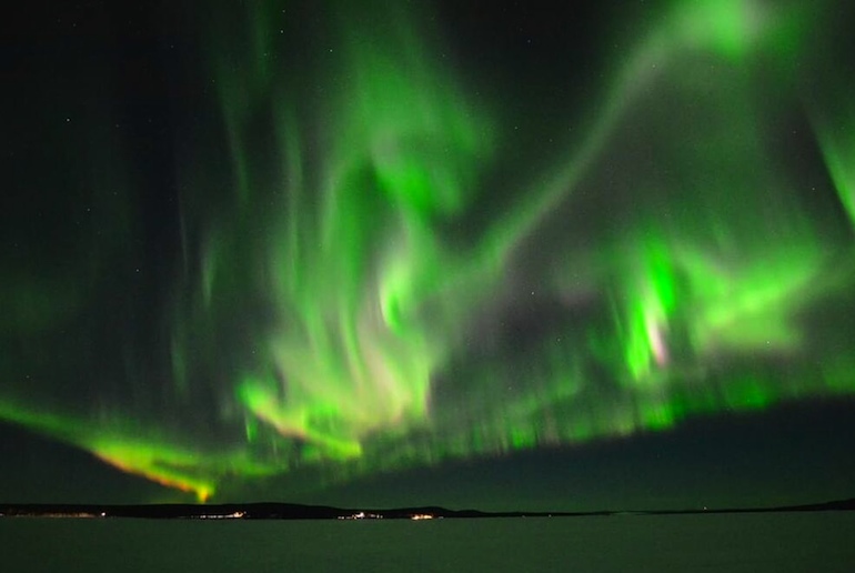 Porjus is a great spot to view the northern lights in Sweden