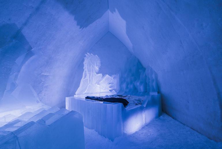 Chill out in an ice room in the Arctic Snow Hotel in Finland