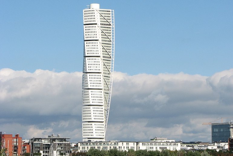 Malmö's Turning Torso tower is a great example of contemporary Swedish architecture.