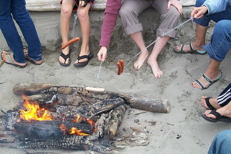 A beach barbecue with friends in Denmark is the epitome of hygge.