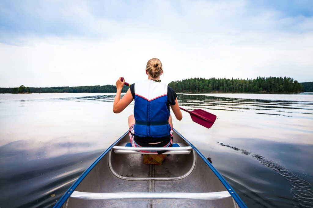 woman in a kayak
