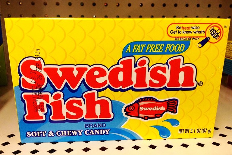 Swedish Fish come in packets of all sizes