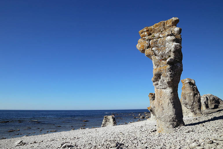 The Langhammars sea stacks on Gotland