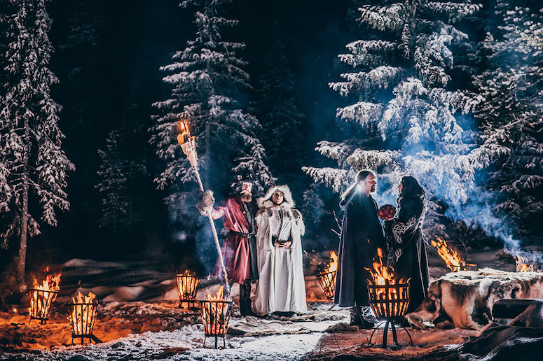 The Icehotel in Sweden can organize a wilderness Viking wedding