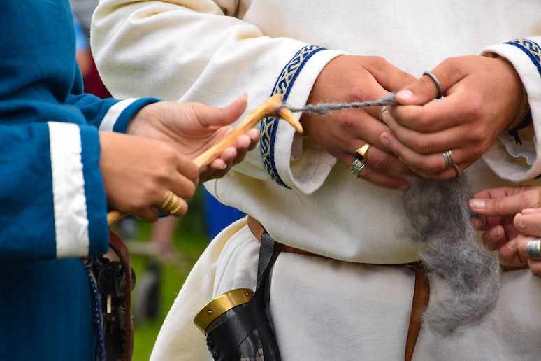 Handfasting is part of a Viking wedding ceremony.