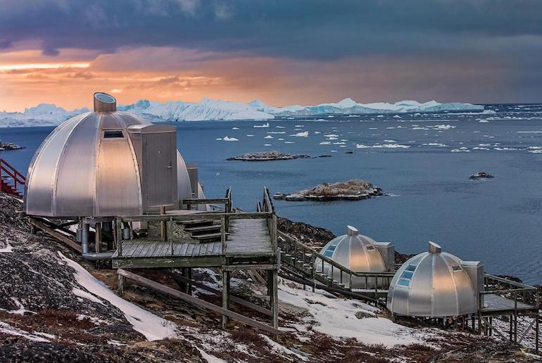 Greenland's Hotel Arctic has domes with views over the Icefjord.