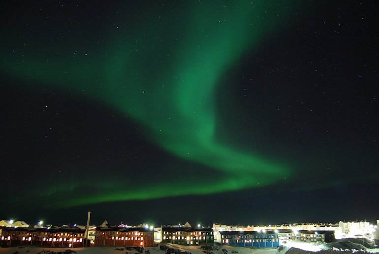 Nuuk in Greenland is a great place to see the northern lights