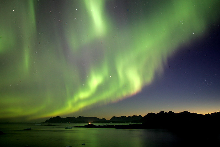 Tasilaq in Greenland is a good location to see the northern lights