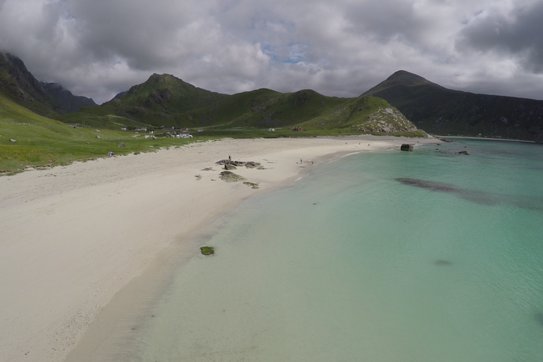 Hauklandstranda is a picturesques beach on Norway's Lofoten islands