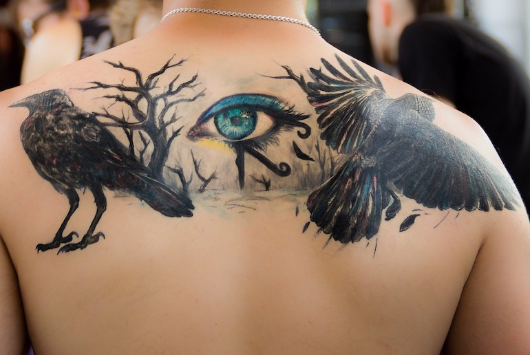 The two ravens in Norse mythology are popular Viking tattoos