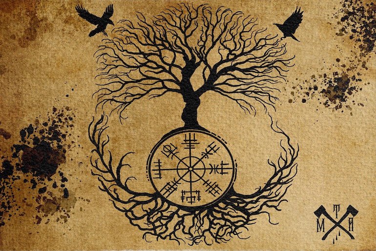 Yggdrasil is a popular Viking tattoo meaning the tree of life