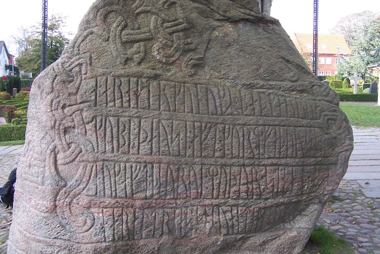 The Jelling Stone commemorates Gorm the Old, a good Viking name.