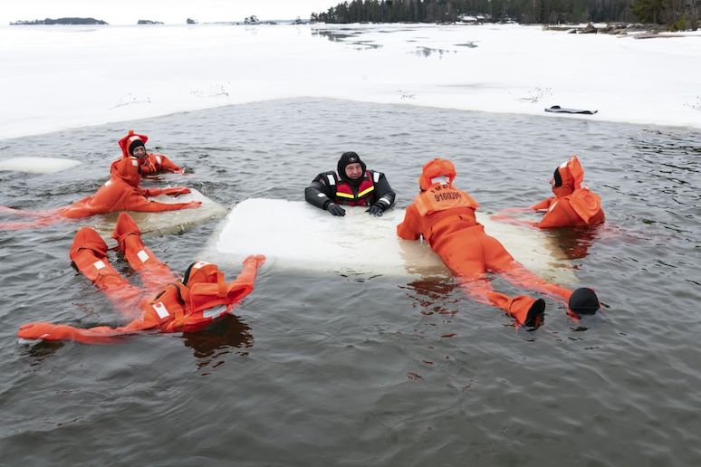 Go ice-swimming in the waters round Helsinki