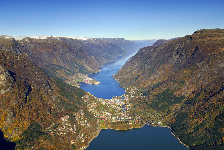 Sandwiched between a fjord and a lake, Odda's dramatic location is well worth a visit.