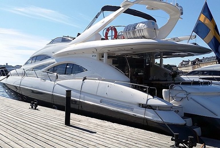 Sip cocktails on the Stockholm archipelago in this flash Sunseeker yacht