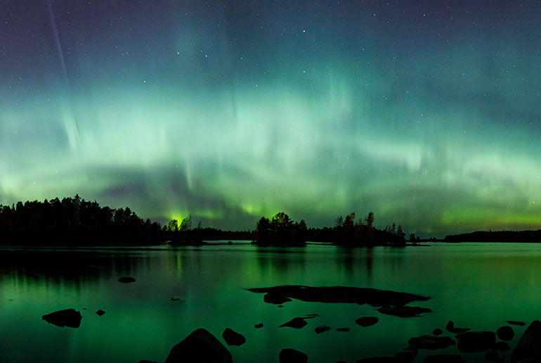 Unlike Denmark, Finland offers visitors the chance to see the northern lights