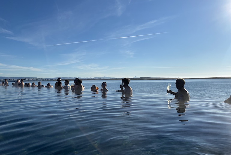 Iceland's newest thermal pool overlooks the sea in Reykjavik