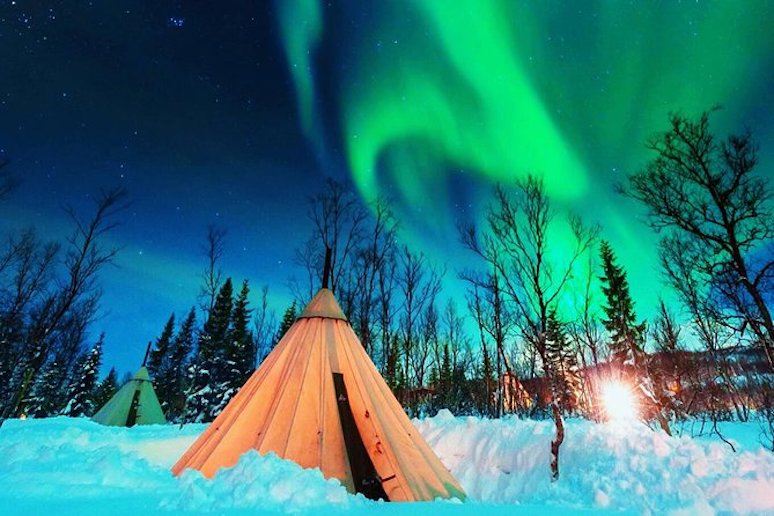 Stay in a traditional Sami tent and see the northern lights near Tromsø.