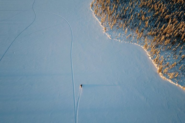 You can get out into the wilderness on a snowmobile from Kiruna, Sweden
