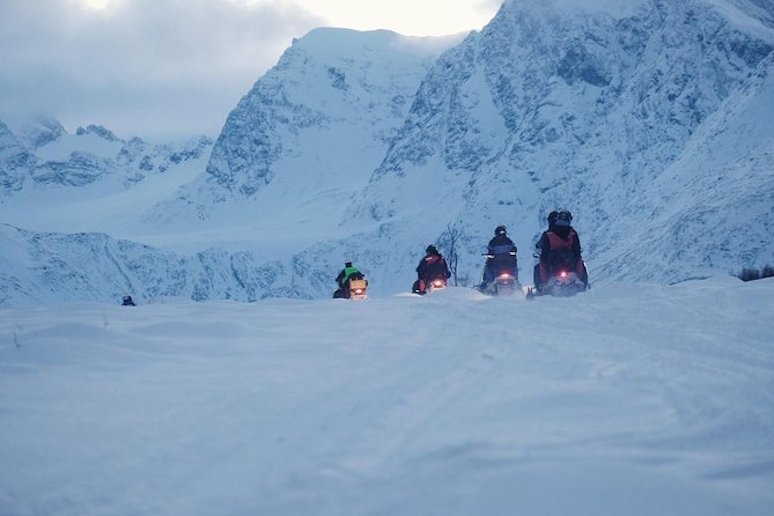 Snowmobile in the Lyngen Alps from Tromso, Norway