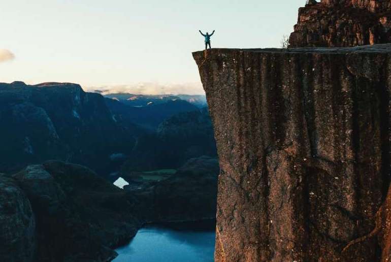 Pulpit Rock is in the Scandinavian Mountains