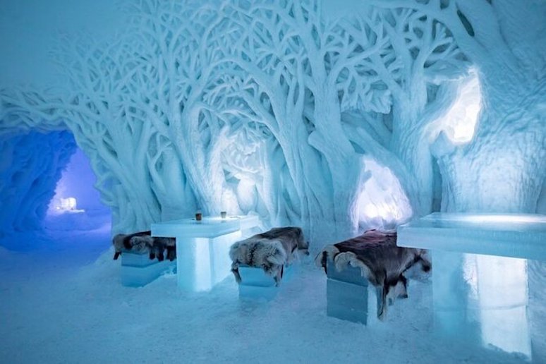 Visit the Ice Bar at the Snow Dome by snowmobile
