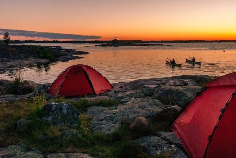 Go camping by kayak in the Stockholm archipelago