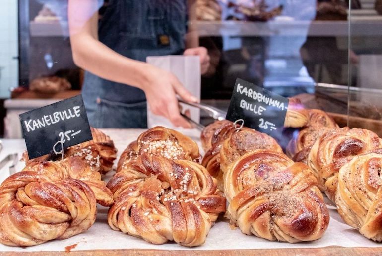 Cinnamon buns are a speciality in Sweden