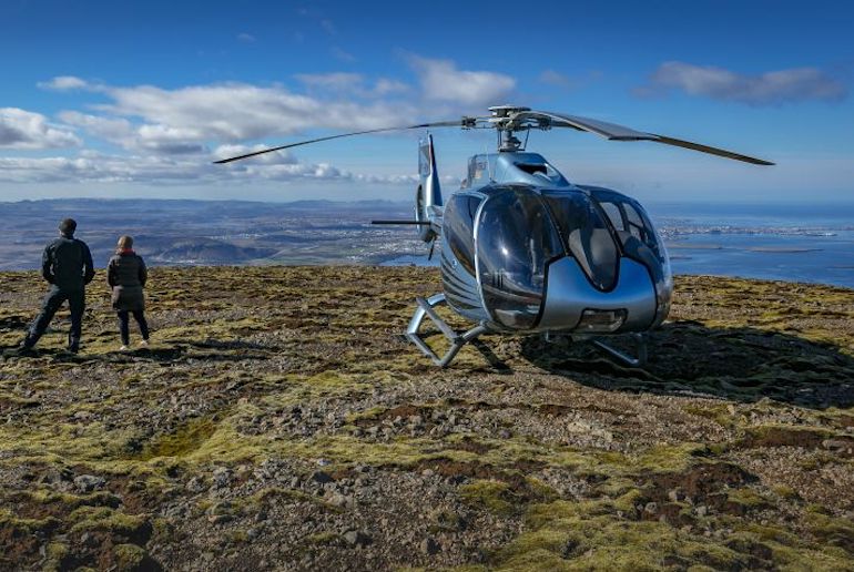 See Reykjavik from the sky on a helicopter tour in Iceland