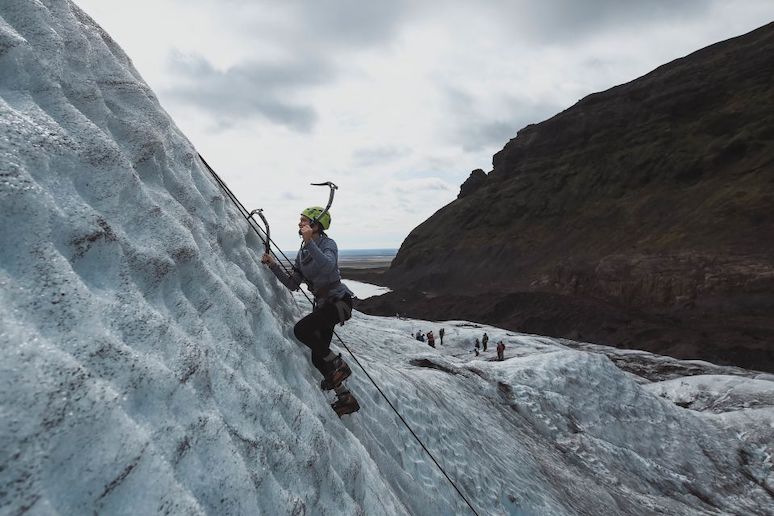Ice climbing in Iceland is a big adventure
