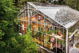 A house within a greenhouse