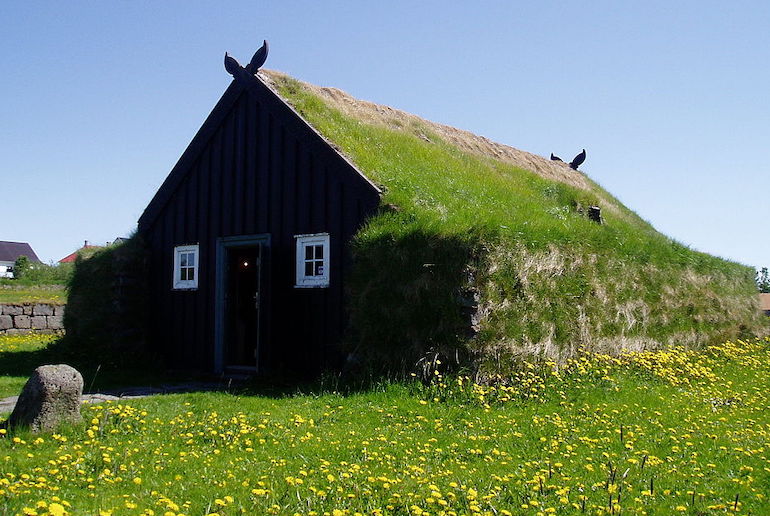 The Árbær Open Air Museum displays preserved buildings and objects from Iceland's past.