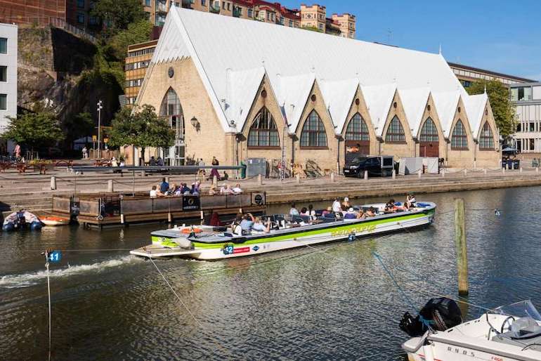 A hop-on hop-off boat tour is a great way to explore Gothenburg