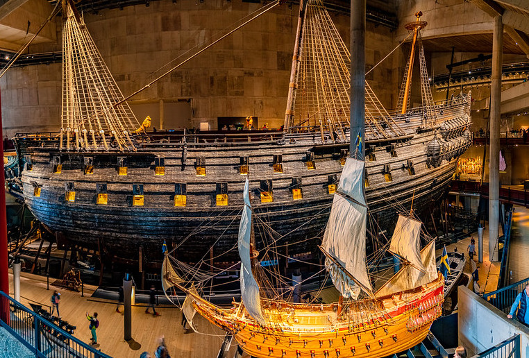 The Vasa Museum in Stockholm is home to an ancient wooden warship