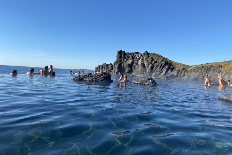 Combine a chilled trip to the Sky Lagoon with an exhilerating snorkeling trip in Iceland
