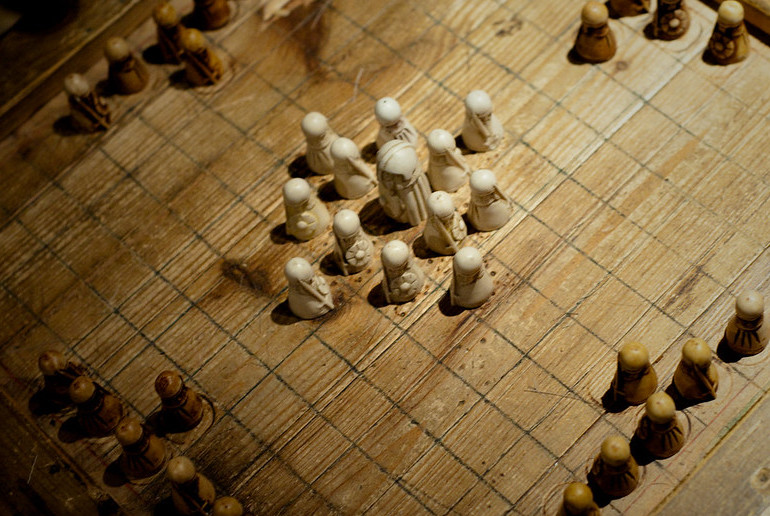 There are several variations of Hnefatafl, with different board sizes and numbers of pieces.