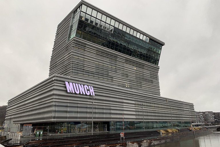 The Munch Museum in Oslo is a modern waterfront building.